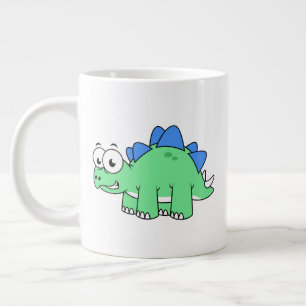 Schattigee afbeelding van een stegosaurus. 2 extra grote beker