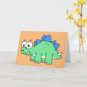 Schattigee afbeelding van een stegosaurus. 2 kaart (Gele Bloem)