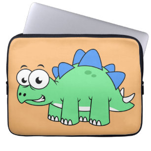 Schattigee afbeelding van een stegosaurus. 2 laptop sleeve