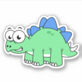 Schattigee afbeelding van een stegosaurus. 2 sticker (Voorkant)