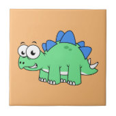 Schattigee afbeelding van een stegosaurus. 2 tegeltje (Voorkant)