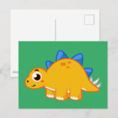 Schattigee afbeelding van een stegosaurus. briefkaart (Voorkant / Achterkant)