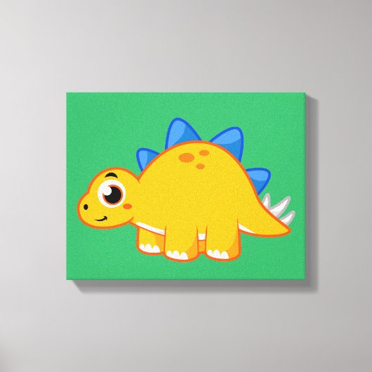 Schattigee afbeelding van een stegosaurus. canvas afdruk (Voorkant)