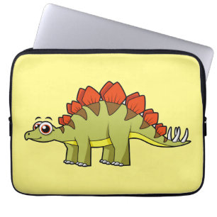 Schattigee afbeelding van een Stegosaurus dinosaur Laptop Sleeve