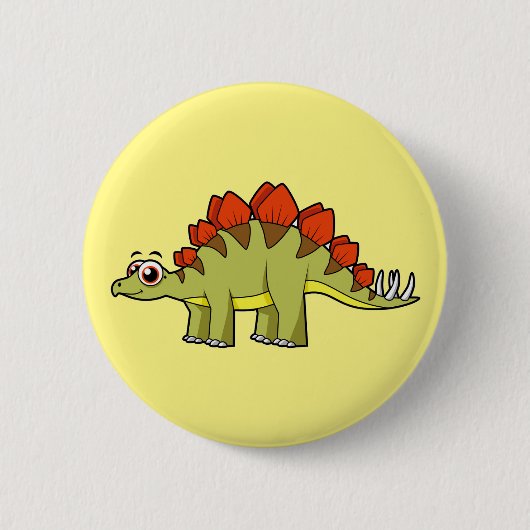 Schattigee afbeelding van een Stegosaurus dinosaur Ronde Button 5,7 Cm (Voorkant)