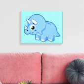 Schattigee afbeelding van een Triceratops dinosaur Canvas Afdruk (Insitu (Woonkamer))