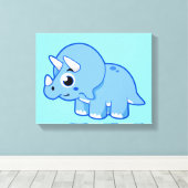 Schattigee afbeelding van een Triceratops dinosaur Canvas Afdruk (Insitu (Houten vloer))