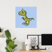Schattigee afbeelding van een Tyrannosaurus rex. Poster (Thuiskantoor)