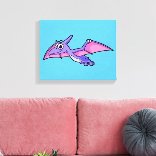 Schattigee afbeelding van een vliegende pterodacty canvas afdruk (Insitu (Woonkamer))