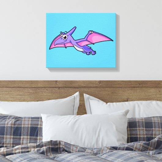 Schattigee afbeelding van een vliegende pterodacty canvas afdruk (Insitu (Slaapkamer))