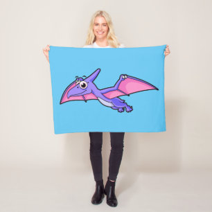 Schattigee afbeelding van een vliegende pterodacty fleece deken