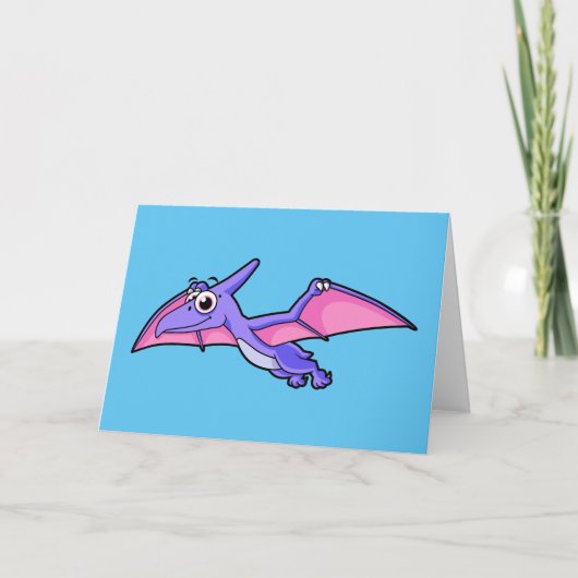 Schattigee afbeelding van een vliegende pterodacty kaart (Voorkant)