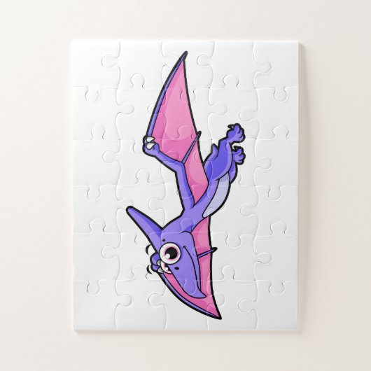 Schattigee afbeelding van een vliegende pterodacty legpuzzel (Verticaal)