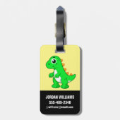 Schattigee afbeelding van Tyrannosaurus rex. Bagagelabel (Achterkant verticaal)