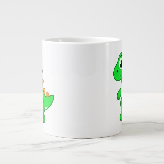 Schattigee afbeelding van Tyrannosaurus rex. Extra Grote Beker (Voorkant)