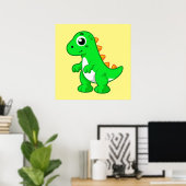 Schattigee afbeelding van Tyrannosaurus rex. Poster (Thuiskantoor)