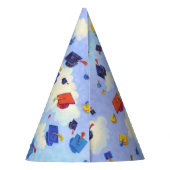 Schattigee afstudeerdop toss blauw feesthoedjes (Achterkant)