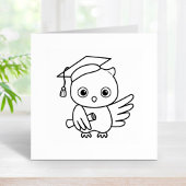 Schattigee Afstuderen uil in een Pet met een rol Rubberstempel