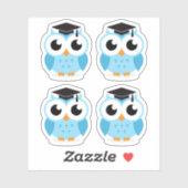 Schattigee afstuderen uilen met zwarte petten/pett sticker (Vel)
