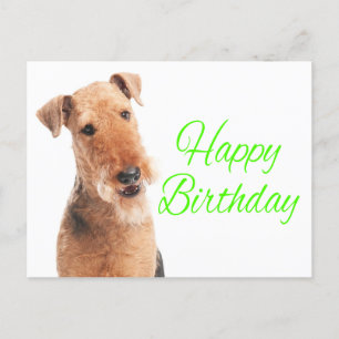 Schattigee Airedale Terrier Puppy Dog Happy Birthd Briefkaart