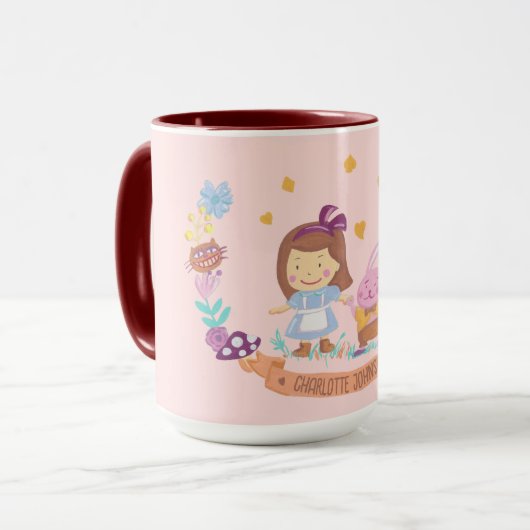 Schattigee Alice in wonderland illustratie Naam Pi Mok (Voorkant links)