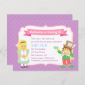 Schattigee Alice in Wonderland Verjaardagsthee Par Kaart (Voorkant / Achterkant)