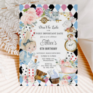 Schattigee Alice in Wonderland Verjaardagsthee Par Kaart