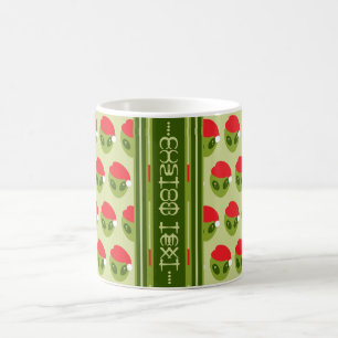 Schattigee Alien in Santa Hat Motif Jouw tekst in  Koffiemok