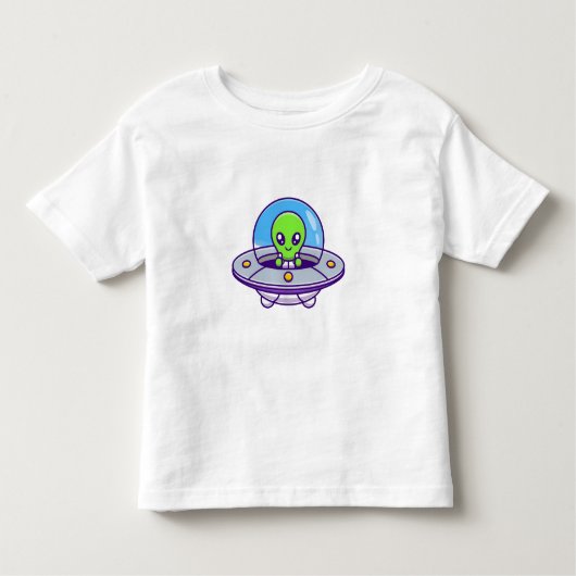 Schattigee alien vliegen in UFO Kinder Shirts (Voorkant)