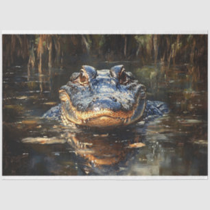 Schattigee Alligator in de Everglades Decoupage Tissuepapier