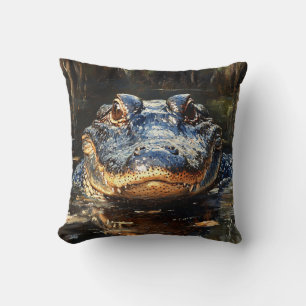 Schattigee alligator in het schilderij Florida Eve Kussen