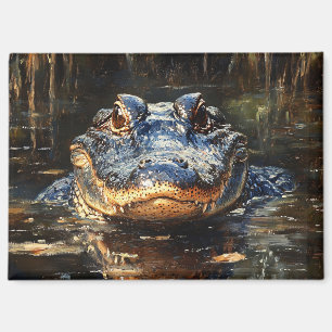 Schattigee alligator in het schilderij Florida Eve Magneet