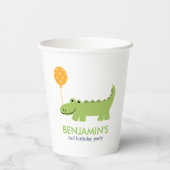 Schattigee Alligator kinderverjaardagspapier Cup Papieren Bekers (Achterkant)