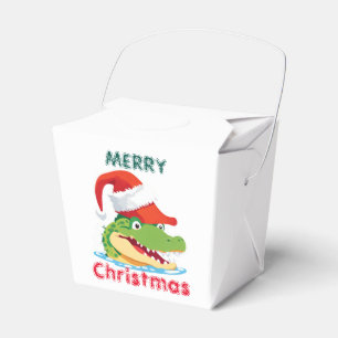 Schattigee alligator krokodil Kerstmis Safari Sant Bedankdoosjes