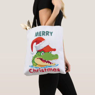 Schattigee alligator krokodil Kerstmis Safari Sant Draagtas