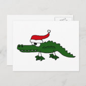 Schattigee alligator met kerst Pet Feestdagenkaart (Voorkant / Achterkant)