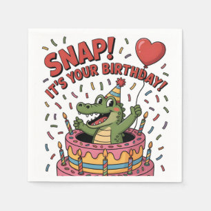 Schattigee Alligator Verjaardagstaart Party Design Servet
