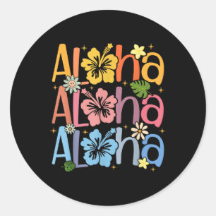 Schattigee Aloha Hawaiiaanse zomervakantie Shaka H Ronde Sticker