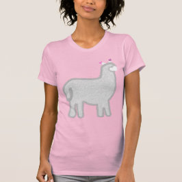 Schattigee Alpaca Cariña roze harten T-shirt