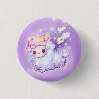 Schattigee alpaca met schietster uit kawaii ronde button 3,2 cm