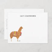 Schattigee Alpaca Monogram Boho Dierenartwork Notitiekaartje (Voorkant / Achterkant)