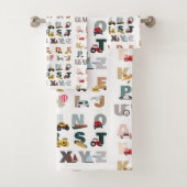 Schattigee Alphabet ABC Trucks, Transportvoertuige Bad Handdoek (Insitu)