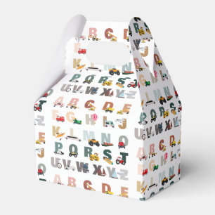 Schattigee Alphabet ABC Trucks, Transportvoertuige Bedankdoosjes