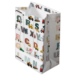 Schattigee Alphabet ABC Trucks, Transportvoertuige Medium Cadeauzakje