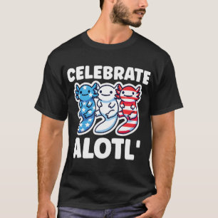 Schattigee Amerikaanse Axolotls 4 juli rood wit bl T-shirt
