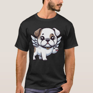 Schattigee Amerikaanse Bulldog engel in komische s T-shirt