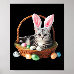Schattigee Amerikaanse Korthaar Kat Easter Egg Hun Poster