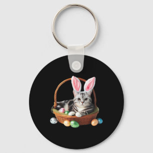 Schattigee Amerikaanse Korthaar Kat Easter Egg Hun Sleutelhanger