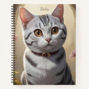 Schattigee Amerikaanse Korthaar Kat met Big Eyes Notitieboek