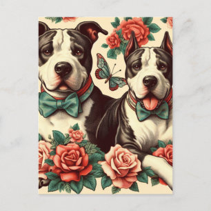 Schattigee Amerikaanse Pit Bull Terrier Briefkaart